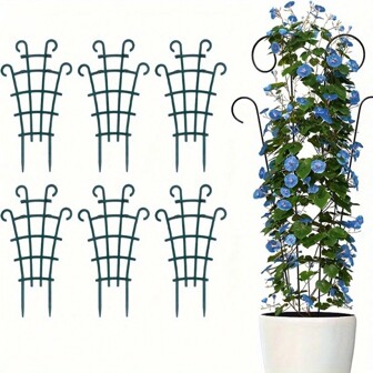 2/4/6pcs Plant Potting Support Stand, Stackable Plant Trellis Indoor Plastic Potted Plant Support, DIY Climbing Lattice Planter Support For Grapevines Roses, Vegetables, Plants, Place Them On The Patio, Lawn, Front Porch, Balcony Or Yard