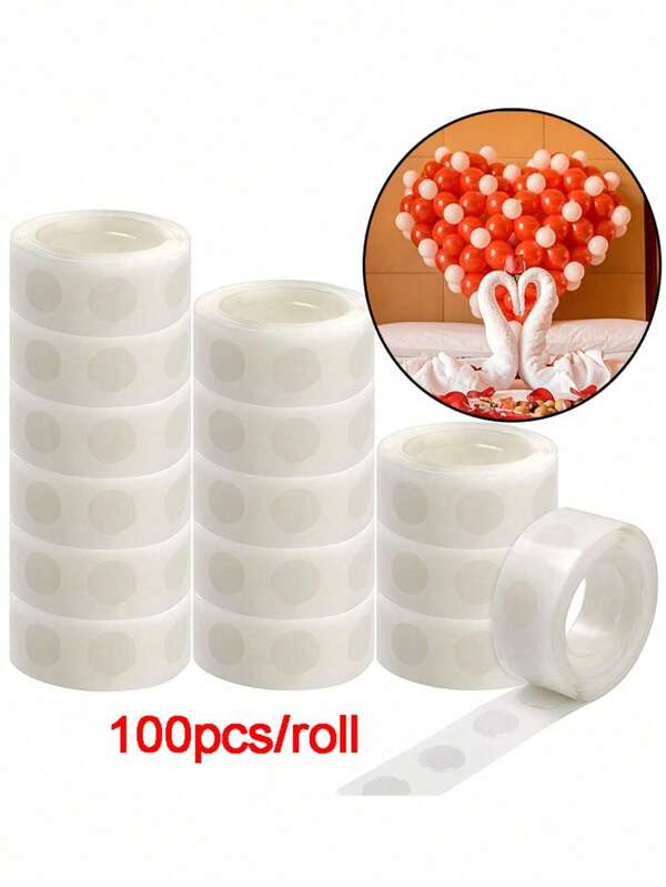100/200/300/500pcs Removable Transparent Glue Dots For Creative Double-Sided Balloon Accessories,Christmas