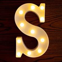1 pieza de grandes letras luminosas, luces LED, 26 letras y 10 números, adecuado para propuestas de fiestas, cumpleaños, decoraciones de Navidad y otras escenas diversas - amarillo - Ver 45