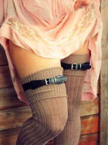 2 Peças Ligas de Coxa Sexy de Mulher em Couro Sintético, Acessórios de Lingerie Steampunk Cinto Corporal, Anel de Perna Gótico para Fantasia, Carnaval