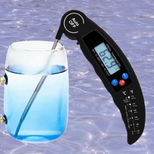 1入折疊式數位食品顯示溫度計，搭配304不鏽鋼探針，測量範圍從-50~300℃，適用於測試肉類、油炸、燒烤、牛奶、咖啡等食品烹飪溫度，烤箱溫度計 - 彩色 - 查看 15