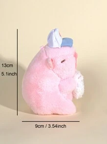 5.1英寸可愛的卡比巴拉啮齿動物毛絨海豚老鼠毛絨玩具吊飾，漫畫娃娃鑰匙扣，適用於生日禮物 - 彩色 - 查看 3