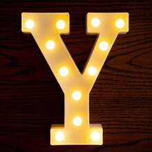 1 pieza de grandes letras luminosas, luces LED, 26 letras y 10 números, adecuado para propuestas de fiestas, cumpleaños, decoraciones de Navidad y otras escenas diversas - amarillo - Ver 17