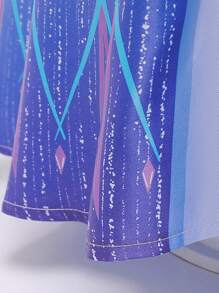 Young Girls Blue Sequin Princess Dress, Suitable For Party