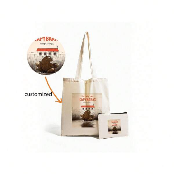 Set de 2 bolsas de tela únicas, monedero, plegable, de gran capacidad, con estampado de fotos y dibujos animados, para regalos de fiesta, con letra personalizable, multiusos, versátil, de gran capacidad, ligero, funcional, práctico, todo propósito, de moda, minimalista, ocio, preparatoria, casual de negocios, para transporte, único, personalizado, hallazgos tesoro, moda de invierno, regalo de Navidad/Fiesta, regalos personalizados para mujeres, bolso bandolera/cruzado, bolso de viaje, bolso de hombro ideal para regalos para ella, novia, familia, amigos, mujeres, principiantes y trabajadores de oficina, para aniversarios, cumpleaños, Navidad, invierno, vacaciones/vacaciones, escuela, negocios/transporte/trabajo/oficina