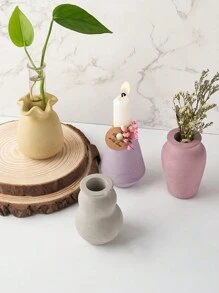 1件 矽膠模具 瓶狀迷你花瓶蠟燭台模 DIY 手作石膏水泥花盆模 樹脂手工藝禮品家居裝飾 - 白色 - 查看 5