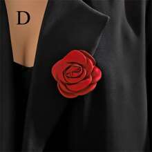 Wedding Brooch Pin Handmade Fabric Flowers Vintage Rose Flower Brooch Clothing Accessory Valentine's Day - Multicolor - View 17