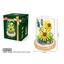 1 pezzo Piccoli blocchi da costruzione a forma di fiore girasole e rosa, profumo per decorazione di camera da letto e soggiorno, regalo per compleanni e Ringraziamento