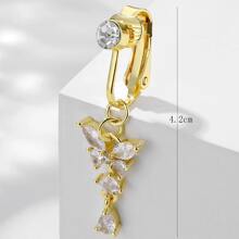 1Pc Fake Belly Ring Butterfly Not Real Piercing Clip On The Navel For Woman Gift