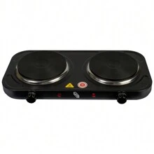 IUSA GROUP Parrilla Eléctrica 2 Quemadores de Disco, 2000 W Color Negro