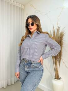 Women Blouses - 藏蓝色 - 查看 3