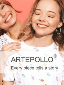 Artepollo 1 Pair 925 Sterling Silver Hypoallergenic Hoop Earrings, Double Line Design With Sparkling Zirconia, Gift Box Packaging, Earrings For Young Girl, Birthday Gift For Friends - Gold - View 5