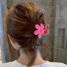 8 Stücke/Set Damen süße Candy-Farbe matte Blumen-förmige Kunststoff Haarspangen, geeignet zum Stylen von Dutt-Frisuren, für den Alltag, als Geburtstagsgeschenk und zum Ausgehen, Haarklammer, Haarklemme, Haarspange