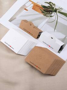 50 Cái/gói Nhãn Đóng Gói Quà Tặng "Handmade With Love" Với Túi Trong Suốt & Giấy Bìa Gấp (6x8cm), Thẻ Giấy Không Dính & Không Dính Để Trang Trí Quà Tặng Ngày Lễ, Gói Quà Ngày Nhà Giáo/Ngày Của Mẹ Tự Làm - QBZ0237 - Xem 1