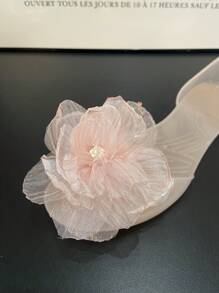 Women's Summer Flat Flower Sandals, Beach Travel Vacation Jelly Shoes, Crystal Plastic Beach Slippers, Open Toe Slip-On