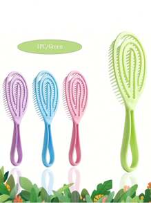 1pc Hollowed-Out Massage Comb For Quick Drying & Styling, Wet & Dry Plastic Hair Comb - Multicolor - View 10