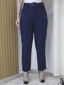 Women Pants - Navy Blue - View 2