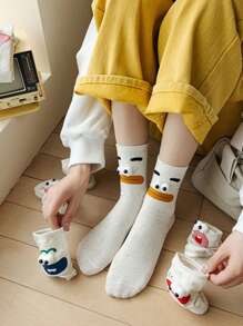 1 bis 5 Paar (zufällig gemischt) Damen Persönlichkeit lustige süße Ausdruck Polka Dot Muster spaßige Knöchel Socken, geeignet für den täglichen Gebrauch