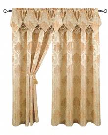 1pc Luxury Fancy Jacquard Room Darkening Modern Curtain Panel 54 By 84-Inch With Attached Waterfall Valance Modern Semi-Blackout For Living Room Bedroom And Dining Room Many Colors To Choose From Beige Gold Sage Green Light Taupe And Burgundy. - 米色 - 查看 4