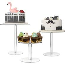 1/3/6 pièces Support à gâteau en acrylique, présentoir rond transparent pour cupcakes pour table de dessert, support surélevé pour gâteaux, desserts, cupcakes, bonbons pour mariage, événement, anniversaire, support pour cupcakes, desserts, gâteaux, pizza, cuisine, cadeau de Noël