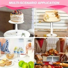 1/3/6 pièces Support à gâteau en acrylique, présentoir rond transparent pour cupcakes pour table de dessert, support surélevé pour gâteaux, desserts, cupcakes, bonbons pour mariage, événement, anniversaire, support pour cupcakes, desserts, gâteaux, pizza, cuisine, cadeau de Noël