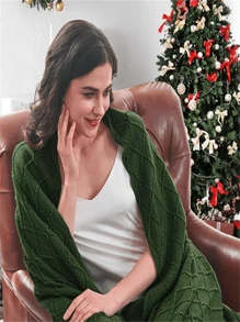 1pc Soft Textured Solid Color Knit Sofa Cover Blanket, Lightweight And Warm, Suitable For Living Room, Outdoor Home Use