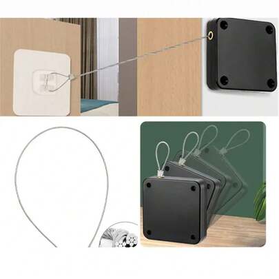 1 Stück automatischer Türschließer mit Sensor, ohne Bohren leicht zu installieren, seilgesteuerter Türschließer mit sanftem Schluss