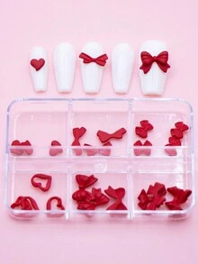 24pcs Red Bow Nail Art Decorations - Red - View 5