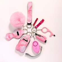 Self Defense Keychain Full Set For Women, Safety Keychain Set With Personal Alarm And Window Breaker, 9 Pcs Protective Keychain Accessories For Women Halloween - A - 查看 11