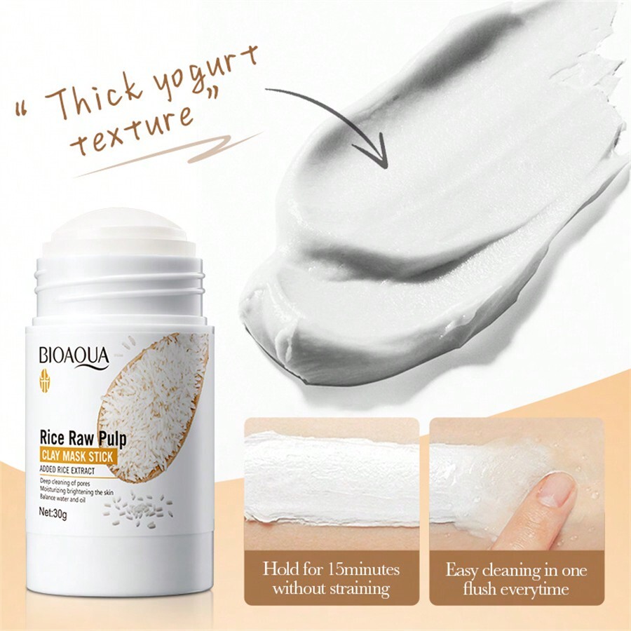Rice Milk Clay Mask Stick, Deep Cleansing And Acne Removing Mud Mask
