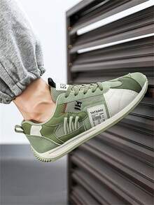 透氣舒適的新款Agan男款運動鞋，時尚輕便休閒鞋 - 綠色 - 查看 5