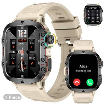  LIFEBEE 男士智能手表，1.96 英寸高清智能手表，带无线通话功能（接听/拨打电话），户外运动手表，健身追踪器，计步器健身手表，带 100 多种运动模式