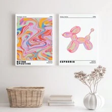Bộ 2 tấm áp phích nghệ thuật hiện đại, tranh canvas chó bóng bay màu hồng, tranh canvas, quà tặng lý tưởng cho phòng ngủ, nghệ thuật treo tường, trang trí mùa đông, tranh canvas không khung, áp phích cho phòng, trang trí nhà cửa, trang trí phòng thẩm mỹ, trang trí tường Cottagecore, phòng tắm bếp phòng khách phòng ngủ trang trí văn phòng - Nhiều màu - Xem 8
