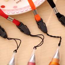 Pen Holder With Lanyard And Adhesive Notes, Random Color Rubber Ball Pen - Multicolor - View 5