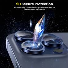 Camera Lens Protector For IPhone 15 Pro/ForiPhone 15 Pro Max/17/17 Pro/17 Pro Max/17 Air, 9H Tempered Glass Camera Cover Screen Protector, Metal Single Ring For IPhone 15 Pro Max 6.7 Inches ForiPhone 15Pro 6.1 Inches 20 23