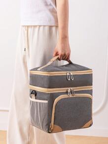 1 件可扩展隔热大号午餐盒，双层重型午餐袋，防漏冷藏袋，适合男士女士成人班次飞行海滩一日游 - 彩色 - 查看 9