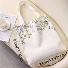 Bolsa de mão de ombro gráfico impressa em ambos os lados, bolsa de mão impressa casual para viagens e praia com grande capacidade reutilizável, bolsa de ombro casual feminina grande capacidade, bolsa de praia de lona impressa para compras, sacola de ombro para mantimentos de mulheres impressa.