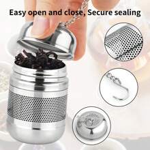 2PCS Tea Infuser Strainer - Stainless Steel Tea Strainers For Loose Tea, Loose Leaf Tea Steeper, Fine Mesh Tea Ball Holder With Chain Hook And Lid, Reusable Tea Filter Bags Diffusers - Silver - View 1
