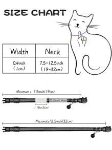 1pc Customized Reflective Pet Collar With Cartoon Anti-Choking Buckle + Bell, Adjustable, Suitable For Female/Male Cats Within 5kg, Daily Use - Green - View 4