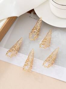 5pcs Conjunto de Anéis de Unha de Strass Luxuosos, Perfeito para Apresentações de Dança, Festas e Reuniões de Mulheres.