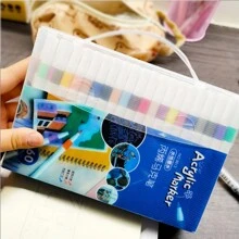 60 Colors High-Capacity Acrylic Marker Pens, Waterproof & Anti-Bleeding Ink, Ideal For Art Drawing, Painting And Student Gift Set - 60 Color Sets - View 2