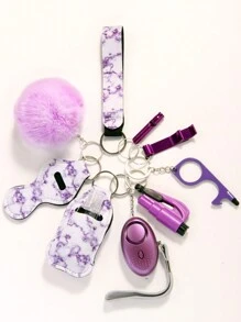 Self Defense Keychain Full Set For Women, Safety Keychain Set With Personal Alarm And Window Breaker, 9 Pcs Protective Keychain Accessories For Women Halloween - A - 查看 16