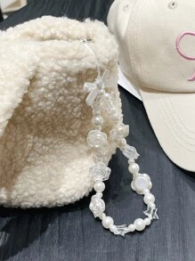 1pc Transparent White Rose Flower Charm Bracelet, French Ceramic Style, Cute And Lovely, For Summer. Also Can Be Used As A Black Frosted Cute And Lovely Keychain For Mobile Phone Or Earphones. Vivacious And Lovely Tulip Pearl Multicolored Beads INS Style Ghostly And Lovely Bracelet. Transparent 3D Beads Minimalist Bracelet With String For Keychain Or Camera Decoration. Cartoon Flower Heart Bear Floral Keychain Accessory With Transparent Beads. Gradient Smile Face Flower Rope Bracelet With Minimalist Personalized Jewelry And Decoration For Mobile Phone Case Or Accessories. Gifts For Mother, Family, Friends, Birthday, Holiday Phone Charm, Phone Chain