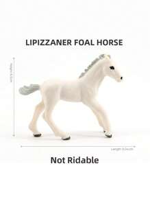 Wildlife Model Set With Simulated Animals - Horse Set With White Horse, Arabian Horse, Jockey And Mare Figurines - For Decoration, Dollhouses, And Farm Play (Partially Random)