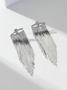 2件套优雅链条流苏长耳环，适合女性约会、派对、母亲节礼物 - 金黃色 - 查看 6