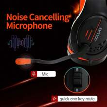 COLUSI Colusi Gaming Computer Headset With Noise Canceling Mic,One-Touch Mute,LED Light,Pressure Reducing Headband,Over-Ear Headphones For Tablet/PS4PS5/PC/Switch