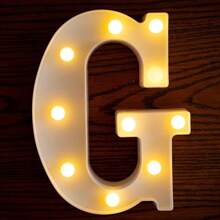 1 pieza de grandes letras luminosas, luces LED, 26 letras y 10 números, adecuado para propuestas de fiestas, cumpleaños, decoraciones de Navidad y otras escenas diversas - amarillo - Ver 42