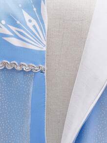 Young Girls Blue Sequin Princess Dress, Suitable For Party