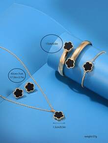 Five Leaf Clover Fashion Jewelry Set - Five Leaf Clover - View 3