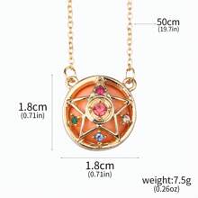 1件卡通饰品项链魔法吊坠，动漫女孩心形变身道具礼物 - 彩色 - 查看 6